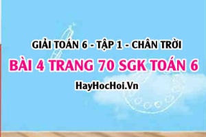 Giải bài 4 trang 70 Toán 6 Tập 1 SGK Chân trời sáng tạo